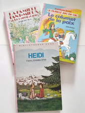 Livres lot de 3 de la Bibliothèque rose- Heidi -Famille Tant Mieux - Arc en ciel