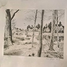 LOUIS JOSEPH SOULAS BURIN GRAVURE ? ÉPREUVE D'ARTISTE  SIGNATURE CRAYON 57X45