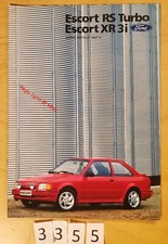 FORD ESCORT RS TURBO/ XR3i Prospectus Fr 12 pages 01/1987