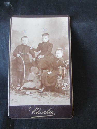 Photo cdv trois enfants - photo,