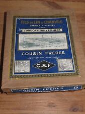 Boite avec pelotes Fils de Lin et Chanvre Cousin Frères