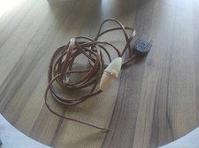 Cable électrique de luminaire vintage, marron, interrupteur poire blanc