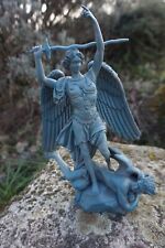 RE0404  FIGURINE   STATUE  SAINT MICHAEL MONT  SAINT  MICHEL STYLE BRONZE 20 CM