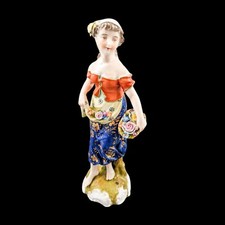 Ancien Sitzendorf Porcelaine Figurine, Fin 19th Siècle