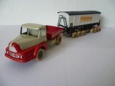 Bel ensemble Tracteur UNIC remorque porte wagon par CIJ années 60 variant GRIS