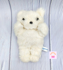 Peluche doudou ours chat blanc Mölnlycke Caducée 20 cm yeux durs Vintage ?