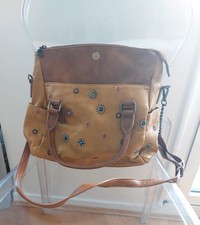 Grand sac à main en cuir ocre