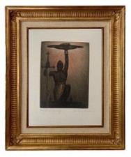 ANDRE LAMBERT (1884-1967) SUPERBE EAU-FORTE AQUATINTE REHAUSSEE AQUARELLE (3)