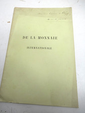 BOUVET DE LA MONNAIE INTERNATIONALE 1873 EO Signé ECONOMIE NUMISMATIQUE