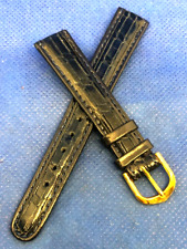 BRACELET de MONTRE Unisexe Bleu Foncé 14mm WATCH STRAP Genuine Leather  NOS Band