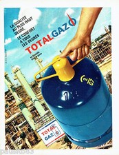 PUBLICITE ADVERTISING 1016  1967  la bouteille butane propane Total gaz