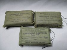 AK400 LOT DE 3 SACHETS DE PANSEMENTS MILITAIRES 1952 BON ETAT