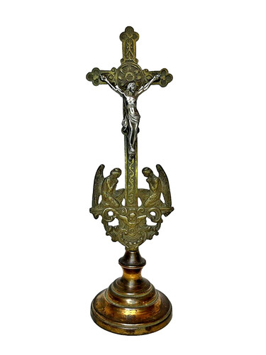 Crucifix ancien laiton et - ancien, en