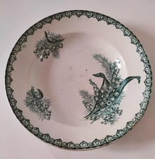 Assiette ancienne Faïencerie Saint-Amandinoise modèle Muguet époque 1900