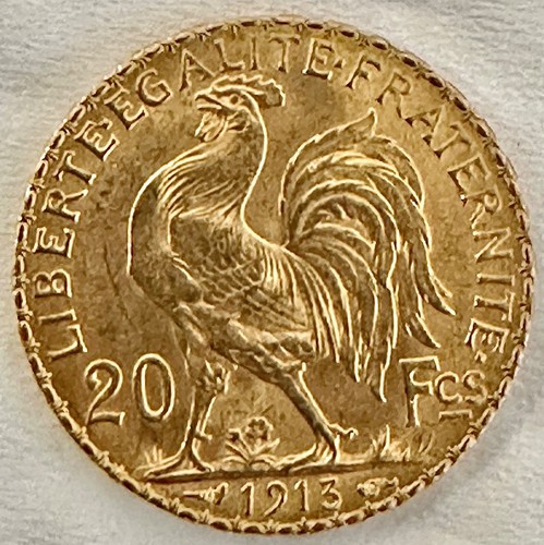 Francs coq or 1913très - coq,