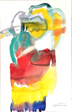 Pierre Gastaud dessin encre et aquarelle signée art abstrait abstraction lyrique