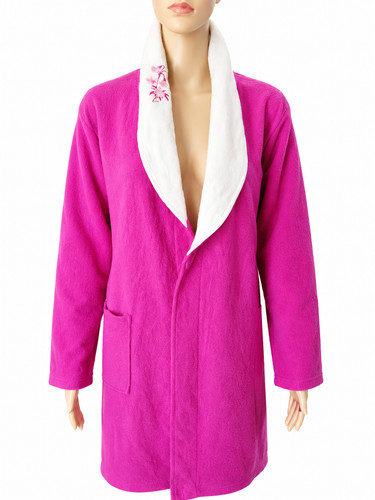 Peignoir femme polaire rose