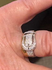 bague ceinture pierres scintillantes CLIO BLUE taille 56 neuve !