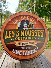 Plaque bois Brasserie les 3