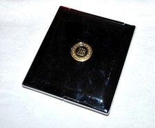 BALENCIAGA Miroir de poche vintage Ecrin métal argenté et B doré - Miroir de Sac