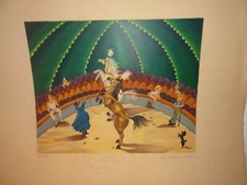 Mady DE LA GIRAUDIERE La répétition au Cirque Lithographie Signée Numérotée