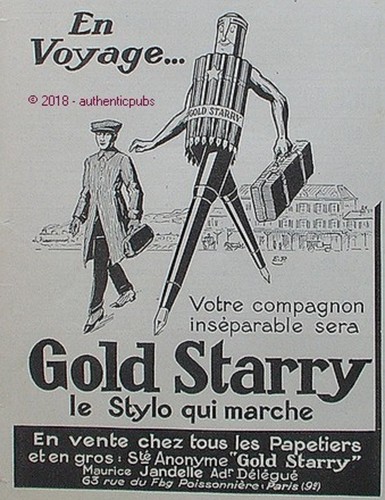 Publicite gold starry stylo - publicite,
