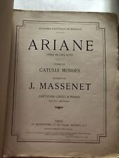 MASSENET Jules Ariane Chant Piano Opéra 1906﻿ partition sheet music score