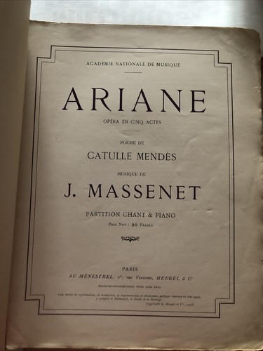 Massenet jules ariane - massenet,