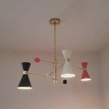 Moderne Lustre En Laiton Italien À 3 Bras Style Sputnik Pour Table À Manger