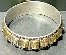 Bracelet Berbère ancien  "LUNE et SOLEIL" Argent côtelé TÉTOUAN MAROC XXème