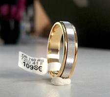 Alliance neuve Or bicolore 18