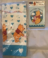 Winnie The Pooh Birthday Party Supplies-8 Invitations & Tablecloth 54” X 89 1/4”