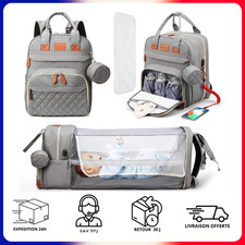 Sac à Langer Bébé Sac à Dos pour Change Lit Appoint Intégré Portable Port USB