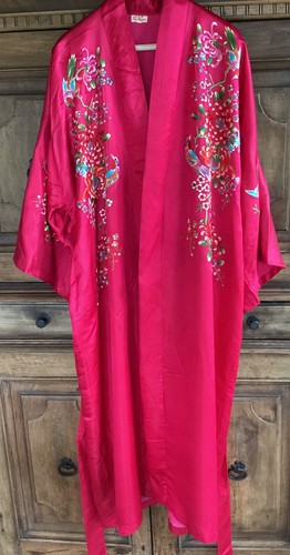 Kimono soie fuchsia - en,