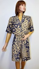 Combi Short Vintage Burberrys Beige/Blue Viscose/Linen 40FR 8US made in Spain