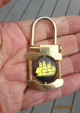 Original Porte Clé en Laiton au Galion Bateau Voilier 3 Mats rotatif