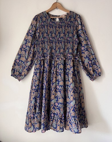 Banjanan blue floral smocked - floral,