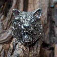 Loup Bague 925 Argent Sterling