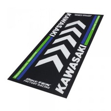 Tapis environnemental Biketek Garage Mat noir blanc vert bleu pour moto Kawasaki