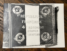 Photo argentique Drapeau 4 Régiment étranger d'Infanterie Meknes 1952