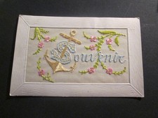 Carte postale ancienne brodee