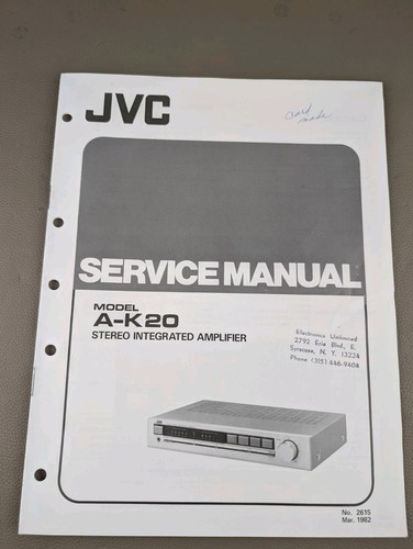 Jvc model k20 - model, a-k20