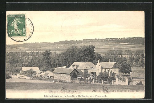 Cpa monchaux moulin - le,