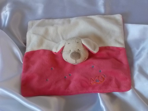Doudou chien écru rouge - doudou, écru,
