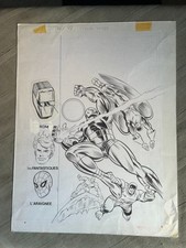 JEAN-YVES MITTON COUVERTURE ORIGINALE SPIDEY 47 25 x 33 cm DÉCEMBRE 1983