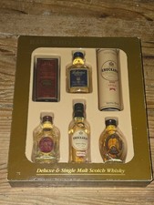 coffret vintage 6 mignonettes whisky KNOCKANDO CARDHU BALLANTINES DUNPLE