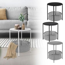 Table basse de chevet rond métal noir/anthracite/blanc/gris Ø 43cm pour chambre