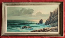 Superbe  marine huile du XX e