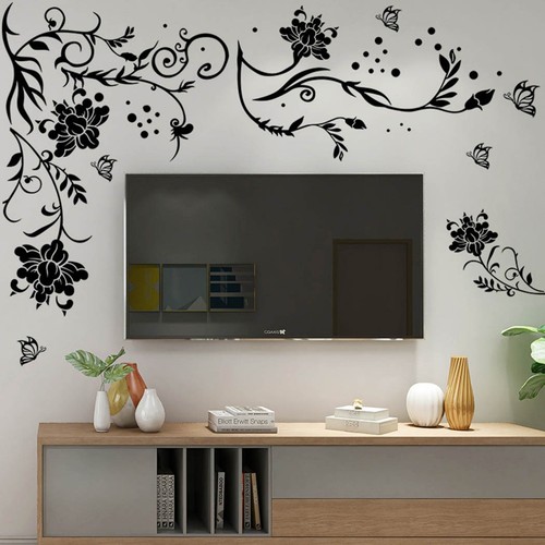Amovible papillon fleurs vigne - amovible,