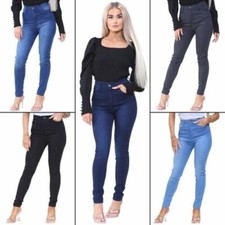 Enzo Femmes Jeans Moulant Cintré Taille Haute Extensible Flexible Pantalon